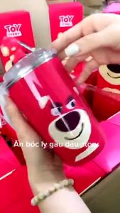 Cốc Giữ Nhiệt Ly Giữ Nhiệt Gấu Dâu Lotso Dung Tích 450ml - Chất Liệu Inox 304 Cao Cấp - Giữ Nhiệt 12h - VinhBuiCase