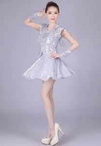 Dream Dance Blue Heart New Modern Dance Square Dance Outfit for Women Adults Glittering Dress Jazz Dance Performance Costume