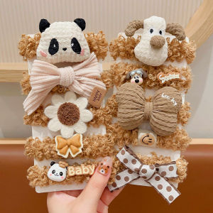 Butterfly Knot Bear Hair Ties for Girls Milk Coffee Color Childrens Hair Bands Cartoon Style Ponytail Holder Female Kids