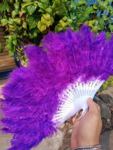 Kipas bulu /kipas gagang bulu /kipas lipat bulu ayam warna