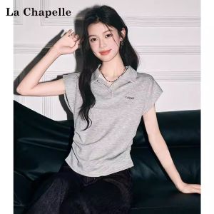 La Chapelle | Relaxed Fit Short Sleeve Grey Polo T-shirt