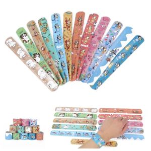 Bộ Vòng Tay Nhựa PVC Hình Tròn 12 Chiếc Bluey Series - Bingo Và Những Người Bạn Hoạt Hình Phụ Kiện Vòng Tay Hình Tròn Dành Cho Trẻ Em Quà Tặng Vui Nhộn