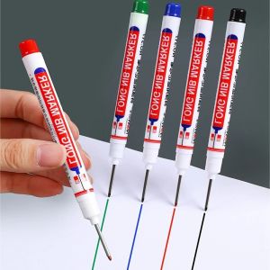 Multipurpose Long Tip Marker Pens 20MM Deep Hole Extension Marker Pens Red/Black/Blue/White Ink Marker Pens for Woodworking