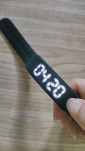 LED Digital Alarm Clock Watch Adjustable Silicone Snooze-proof Alarm Bracelet with Running Pedometer Waterproof Vibrating Alarm