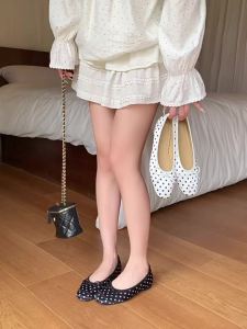 MIFEI | Ballet Flats with Hidden Heel French Polka Dot Large Size Shoes