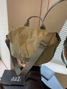 Casual Nylon Crossbody Tote Bag with Magnetic Buckle for Men Women Lightweight Sporty Commuting Storage Bag