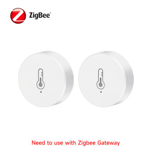 iHseno | Tuya Zigbee Smart Temperature Humidity Sensor High Precision Indoor Hygrometer Works with Alexa Google Assistant Smart Life