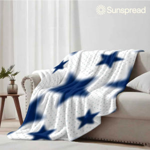 Beast Kingdom | Blurry Navy Star Dot Grid Soft Warm Flannel Blanket Lightweight Cozy Christmas Halloween Home Decor Room