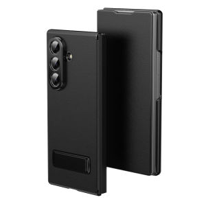 Ốp Điện Thoại Da Cao Cấp Từ Tính Dành Cho Samsung Galaxy Z Fold Series - Màu Trơn Với Giá Đỡ Ẩn - Vỏ Bảo Vệ Siêu Bền Cho Z Fold 8/7/6/5/4/3