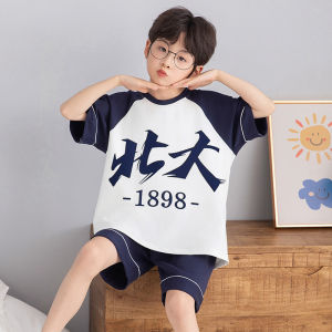 ANZHAOQI | Summer Short Sleeve & Shorts Pure Cotton Thin Boys Sleepwear