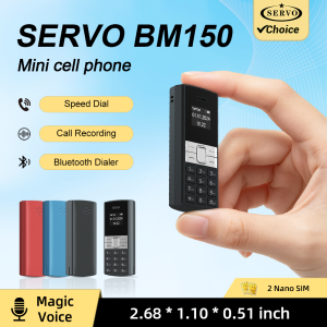 SERVO | SERVO BM150 Super Mini Pocket Feature Phone Dual SIM Bluetooth Call Recording Magic Voice Speed Dial Black List Backup Cellphone