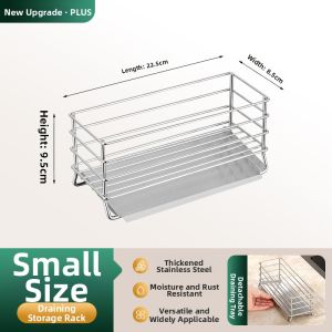 Minimalist Hollow Drain Rack Stainless Steel Hole-free Kitchen Storage Shelf