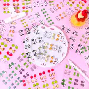 Cute Cartoon Japanese Style Animals Fruits Cat PET Index Stickers Bookmark Tag Labels DIY Decorations Journal Scrapbook