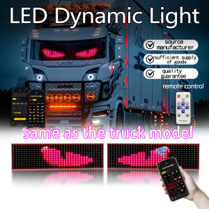 Large APP Truck Car Devil Eye LED Pixel Panel Light Remote Control Soft Foldable Lighting Scrolling For Board Windshield 12V 24V
