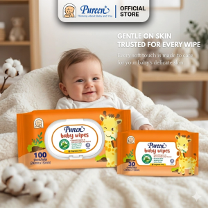 PUREEN BABY FRAGRANCE-FREE WIPES (2X100s X 3 PACKS)