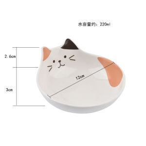 Adorable Cat Ceramic Salad Bowl Set of Three Childrens Rice Bowls Japanese Cartoon Cat Shaped Bowl Dining Utensils Dishware