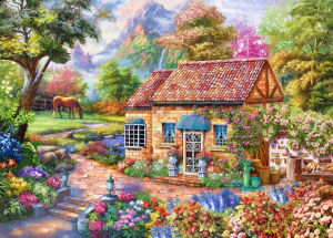 70*50cm Adult Paper Jigsaw Puzzle 1000 Pieces Landscaping Lakeside Cottages Adult Stress Relief Entertainment Christmas