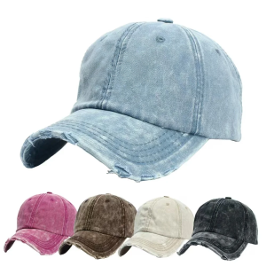 Personalized Customized Tie-Dye Embroidered Baseball Cap - Mens and Womens Version with Snap Fasteners - Washed and Holesy Bas