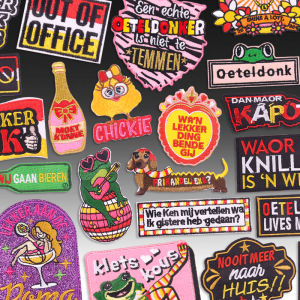 New Embroidered Patches Oeteldonk Emblem Patch Iron On Patch On Clothes Netherlands Carnival Frog Applique Patches For Clothing