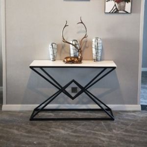 Nordic Luxury Iron Art Rock Board Hall Table Modern Simple Entrance Table Wall Mounted Corridor Table Modern Style Entrance Cabinet
