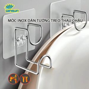 Móc Inox Dán Tường Treo Thau Chậu Khăn Quần Áo/ Giá Gắn Tường Treo Đồ Nhà Bếp Nhà Tắm