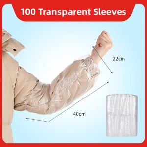 MONLEYTA | Disposable Thickened Work Sleeve Covers Waterproof Oil-resistant Mens Transparent PVC Adult Protection Cuffs Anti-soiling