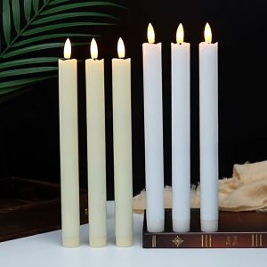 Vimite 28cm 10PCS Candle Flameless LED Light Remote Control Flashing Multi-mode Outdoor Waterproof Smart Timing Electric Candle Atmosphere Birthday Party Wedding Courtyard Bedroom Iiving Room Halloween Christmas Decoration Light