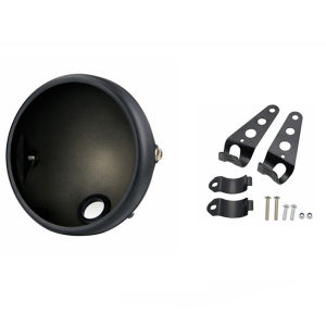 Universal 7 Inch Motorcycle LED Headlight Housing Cover Bucket Black 7" Motor Round Headlamp Light Bulb Mount Shell With Bracket