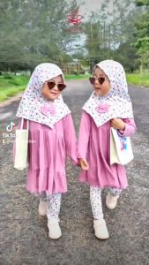 Nayla Legging set original Elbi Lilbi little bee boutique usia 12 3 4 5 6 tahun I setelan muslim anak terbaru bahan kaos rayon adem - one set muslim anak perempuan - stelan baju muslim anak perempuan 2 tahun - baju muslim anak perempuan terbaru 2023