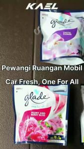 Pewangi Ruangan Mobil Glade One For All Car Fresh Citruss Lemon Sweet Apple Wild Berries Exotic Flower Lemon Squash Orange Peach Peony Berry Elegant Vanilla Ocean Escape Oud Wood 70+5 gr 70 5 75 gram Gantung Air Freshener