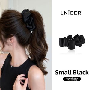 Lnieer | Black Bow Ponytail Holder Large Hair Clamp