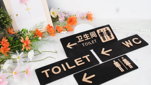Double-Sided Frosted Minimalist Toilet Signs For Men And Women Wc Public Toilet Directional Signs