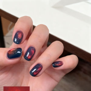 MIANEL 10ml 1-10pcs Winter Nails Sea Sunset Golden Light Cat Eye Gel Nail Polish Satin Glass Beads Nail Polish Black Nails