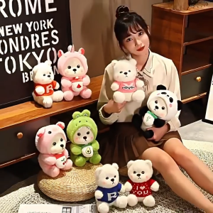 8 นิ้ว ตุ๊กตาหมีน้อยน่ารัก 25 ซม. ตุ๊กตาของเล่นตุ๊กตาของขวัญวันเกิดหมียูนิคอร์นแพนด้า