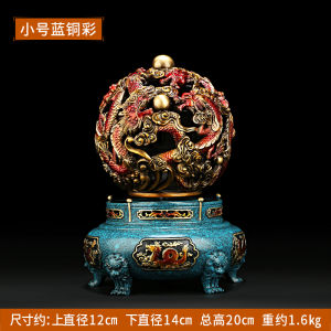 Full Copper Dragon Pattern Tripod Stand Home Office Living Room Entrance Decorations Bubbling Cauldron New Chinese Style Ornament