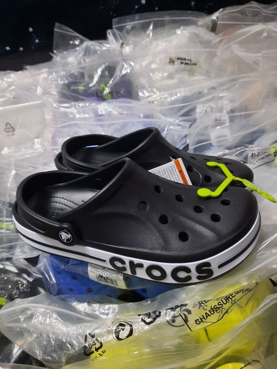 CROCS BAYABAND CLOG BLACK M10 Pu Leather Material Rubber Sole