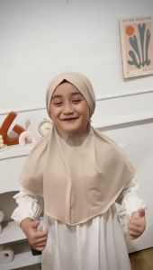 Bergo Anak FRENCH Khimar | Jilbab Jersey | Hijab Instan Anak FRANCH Khimar 4-8 Tahun