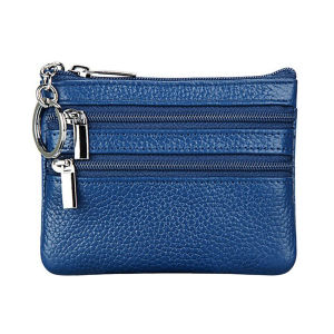 PU Leather Portable Money Coin Purse with Key Ring Waterproof Pocket Purse Zipper Wear-resistant Credit Card Holoder Man Women