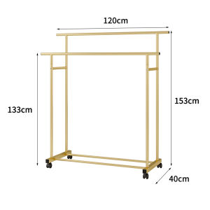 เรียบง่าย ราวตากผ้าในร่ม เฟอร์นิเจอร์ห้องนอนเคลื่อนที่ วัสดุเหล็ก ไม่ต้องประกอบ รับน้ำหนักได้สูงสุด 60 กก