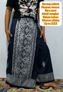 Sarung celana motif songket biru NaVi batik printing prakris dan nyaman dipakai