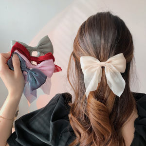 Jepit Rambut Busur Manis / Jepit Rambut Gaya Korea Manis / Jepit Rambut Pita Satin Pearlescent Premium / Jepit Rambut Halus yang Modis dan Halus 🌷Waroomy