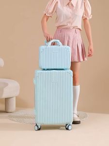 Laoshidaishu Koper Travel 20 Inch: Tas Troli Wanita dengan Pengisi Daya USB & Tempat Gelas Air