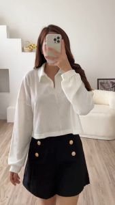 Blouse Wanita Crop Top Leenbenka