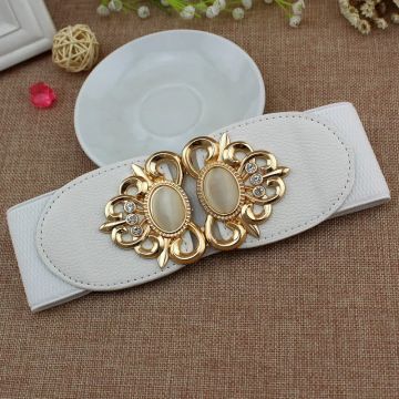 ladies elastic belts for dresses Dress Belt Women's Waist Belt Elastic Waist Belt With Retro Buckle Wide Stretch Band Women Dress BIG W beach wedding top