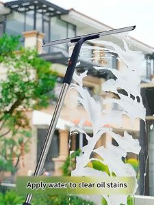 CD Glass Squeegee Window Wiper for Glass Doors&Windows and Tile Walls Long Aluminum Handle Windshield Cleaner Scraper