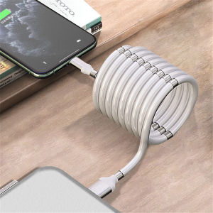 URVNS Cáp Sạc USB Từ Tính Tự Cuộn Dây Sạc Dữ Liệu Có Nam Châm Cho Điện Thoại Di Động Samsung iPhone PD USB Type C Micro