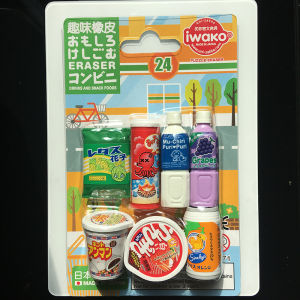 New IWAKO 3D Puzzle Rubber Eraser Chocolate Potato Chips Milk Orange Juice Simulation Stationery Cultural Business Supplies