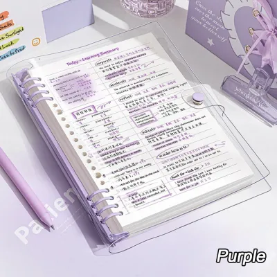 Durable A5 Binder Notebooks Loose-leaf Transparent Agenda Book Sketchbook Daily Weekly Planner Note Pads Stationery
