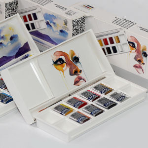 Winsor & Newton Cotman 8 Colors Metallic Solid Watercolor Paint Half Pans Set Professional Artist Water colour painting Pigment Supplies