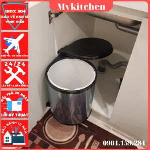 Thùng Rác Tròn Gắn Cánh tủ bếp 14l
